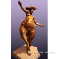 Bronze Fat Woman Dancer Statue for Sale